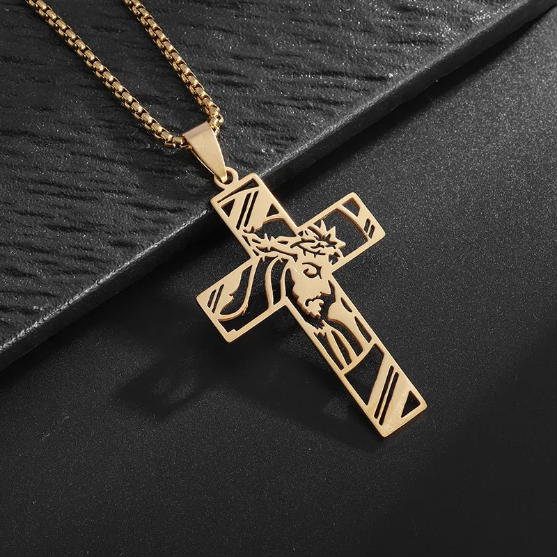 Jesus Christ Necklace in Stainless Steel – Faith and Protection
