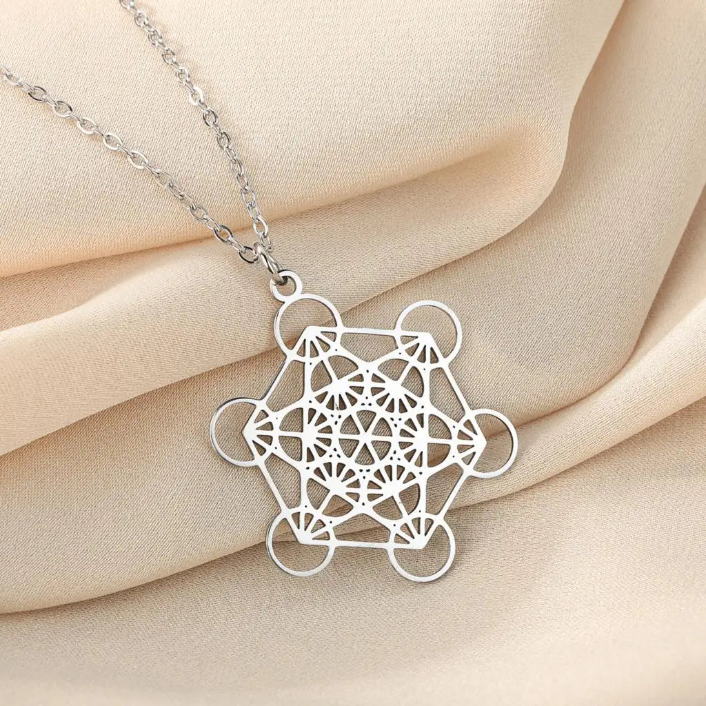 Metatron-Halskette aus Edelstahl – Heiliges Symbol für Meditation und Schutz