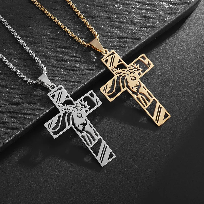 Jesus Christ Necklace in Stainless Steel – Faith and Protection