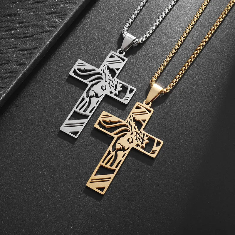Jesus Christ Necklace in Stainless Steel – Faith and Protection