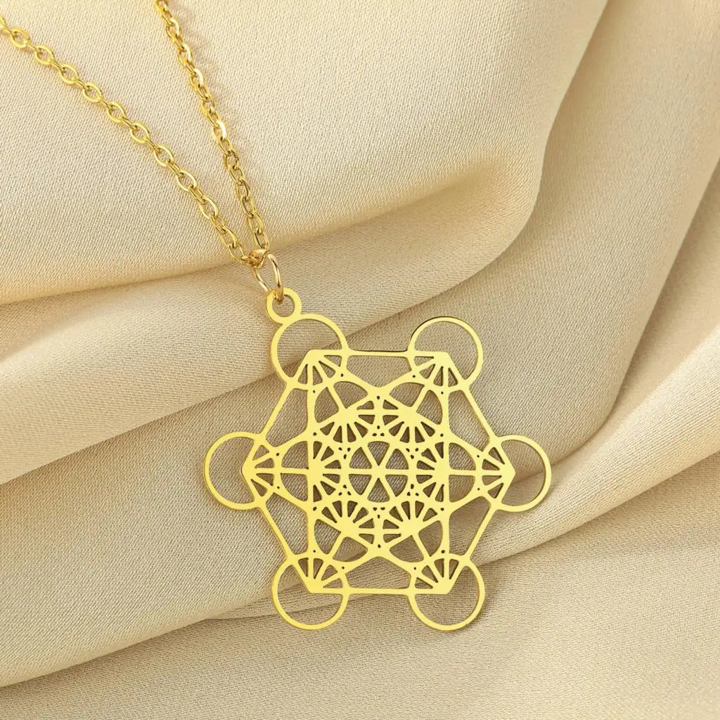 Metatron-Halskette aus Edelstahl – Heiliges Symbol für Meditation und Schutz