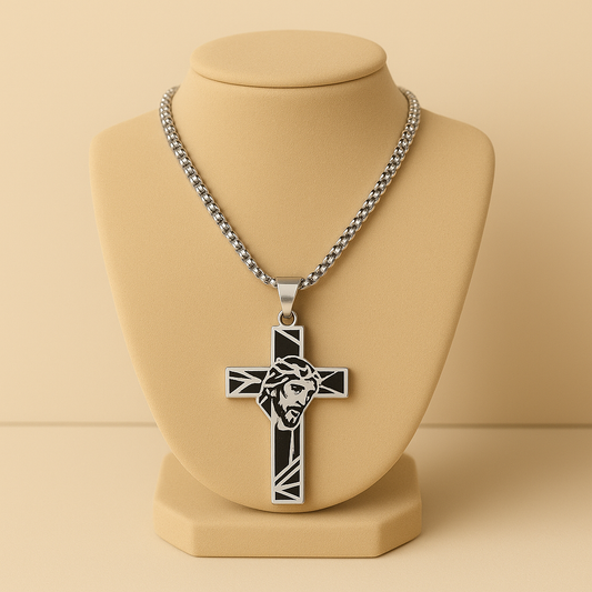 Jesus Christ Necklace in Stainless Steel – Faith and Protection