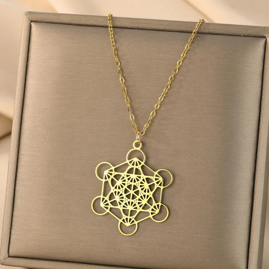 Metatron-Halskette aus Edelstahl – Heiliges Symbol für Meditation und Schutz